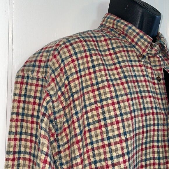 Gant Prairie Flannel tan, blue & red shirt - Picture 4 of 10